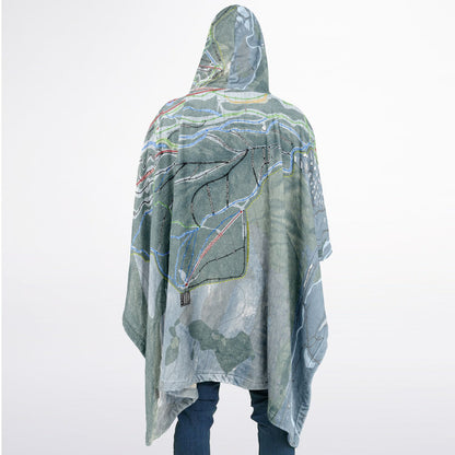 Bretton Woods, New Hampshire Ski Resort Map Flannel Blanket Poncho
