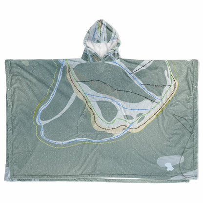 Phoenix Mountain, British Columbia Ski Resort Map Flannel Blanket Poncho