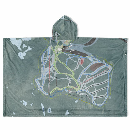 Cypress Mountain, British Columbia Ski Resort Map Flannel Blanket Poncho