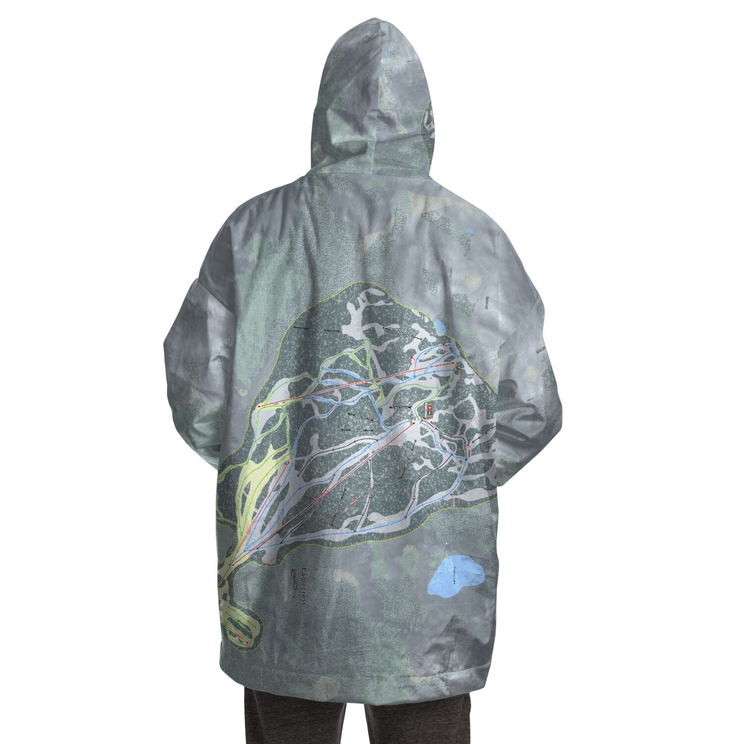 Eaglecrest, Alaska Ski Trail Map Snug Hoodie