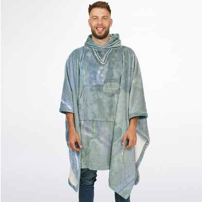 Proctor, New Hampshire Ski Resort Map Flannel Blanket Poncho