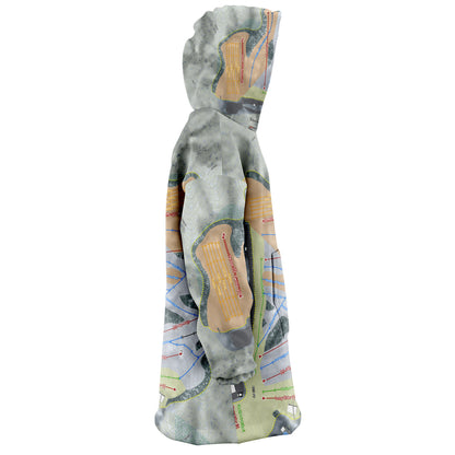 Snow Creek, Missouri Ski Trail Map Snug Hoodie - Powderaddicts