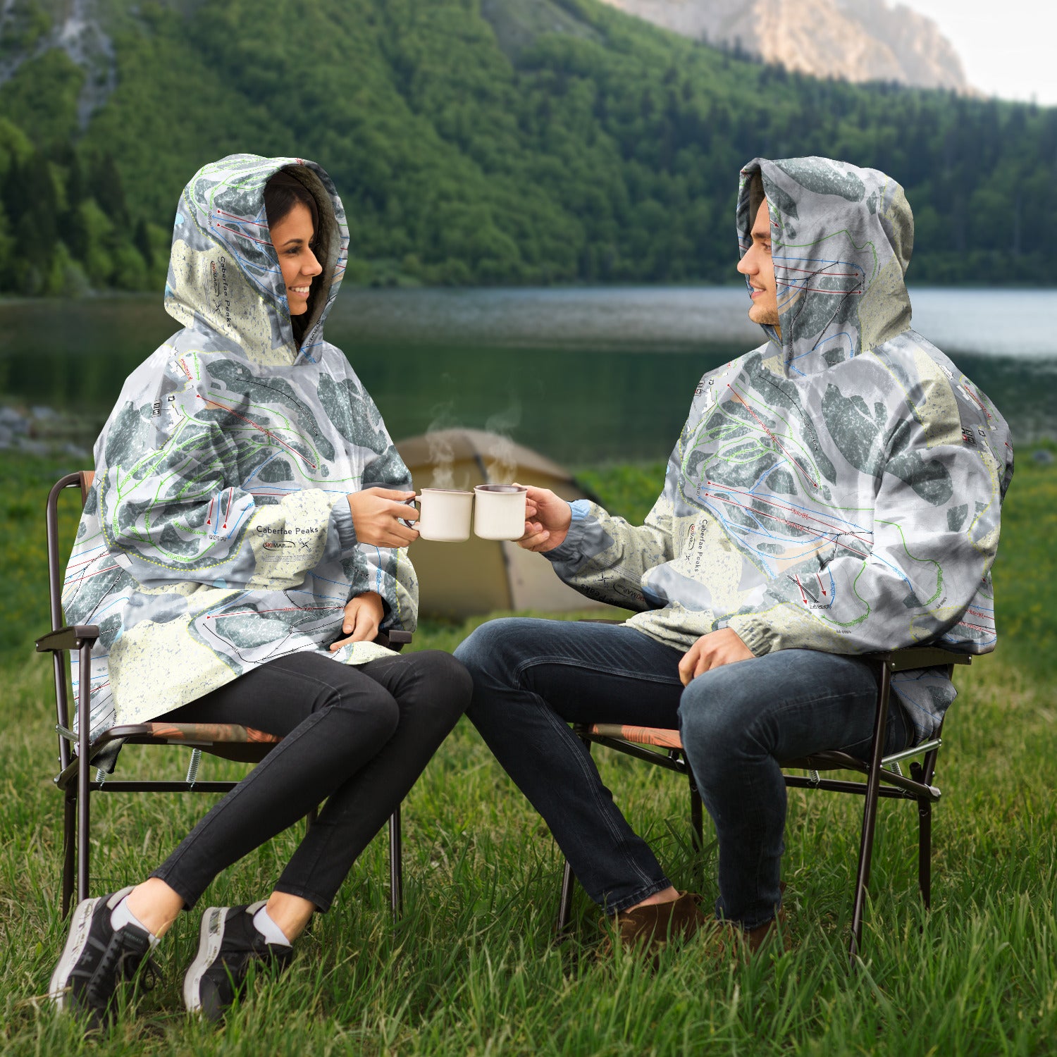 Caberfae Peaks, Michigan Ski Trail Map Snug Hoodie