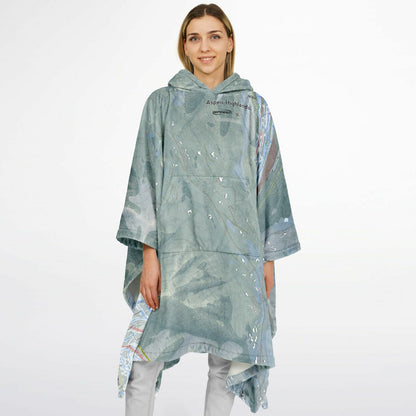 Aspen Highlands, Colorado Ski Resort Map Flannel Blanket Poncho