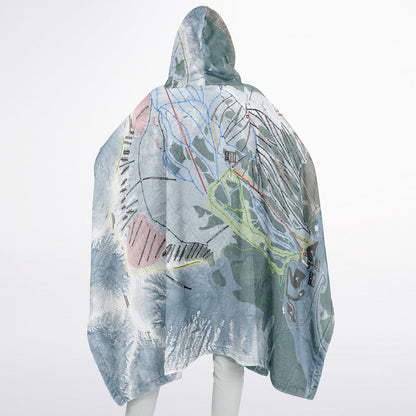 Arapahoe Basin, Colorado Ski Resort Map Flannel Blanket Poncho