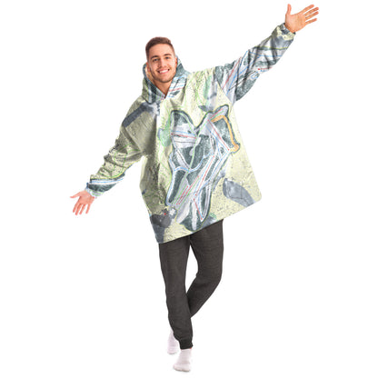 Hickory Hills, Michigan Ski Trail Map Snug Hoodie - Powderaddicts