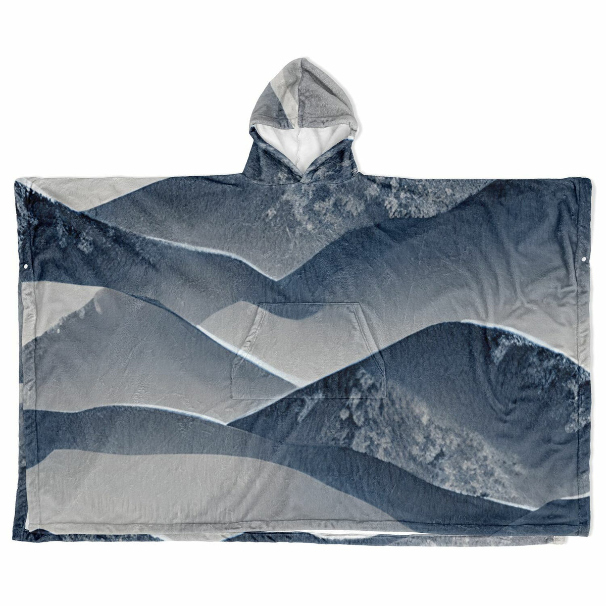 Abstract Foggy Mountain, Flannel Blanket Poncho