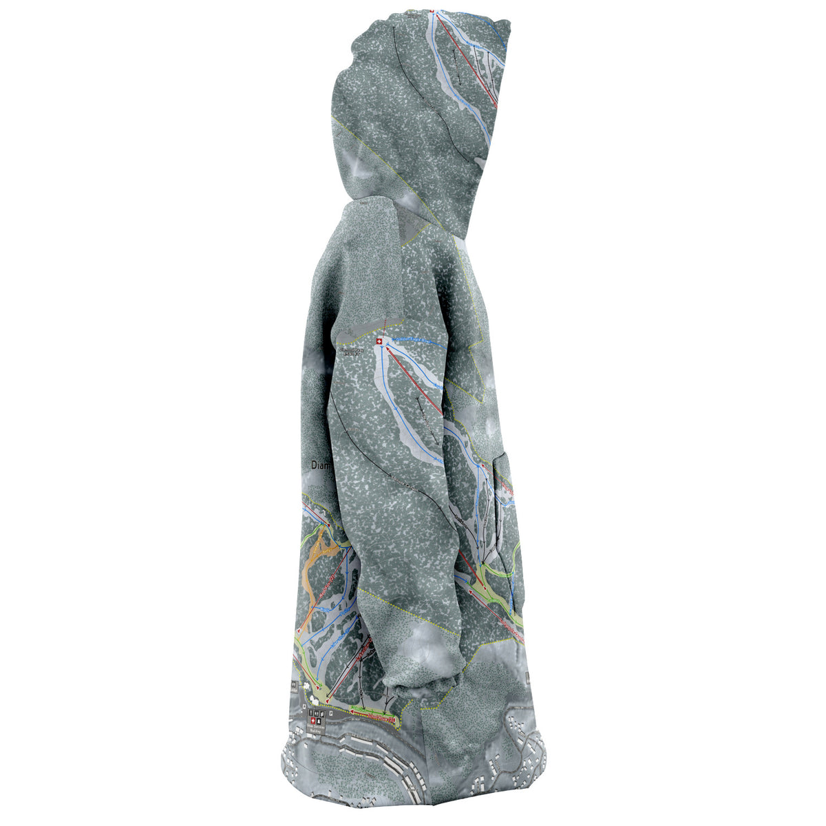 Diamond Peak, Nevada Ski Trail Map - Snug Hoodie