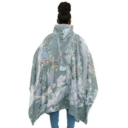 Donner Pass, California Ski Resort Map Flannel Blanket Poncho