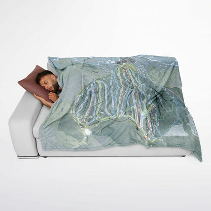 Bretton Woods, New Hampshire Ski Resort Map Flannel Blanket Poncho