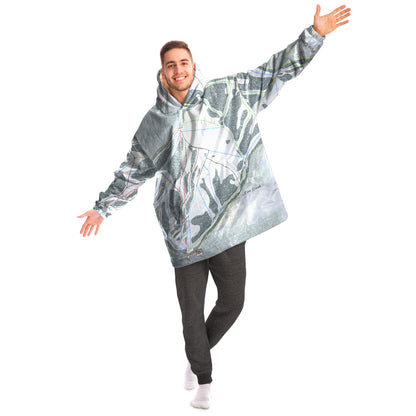 Pine Creek, Wyoming Ski Trail Map Snug Hoodie - Powderaddicts