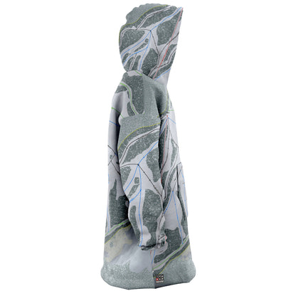 Pine Creek, Wyoming Ski Trail Map Snug Hoodie - Powderaddicts