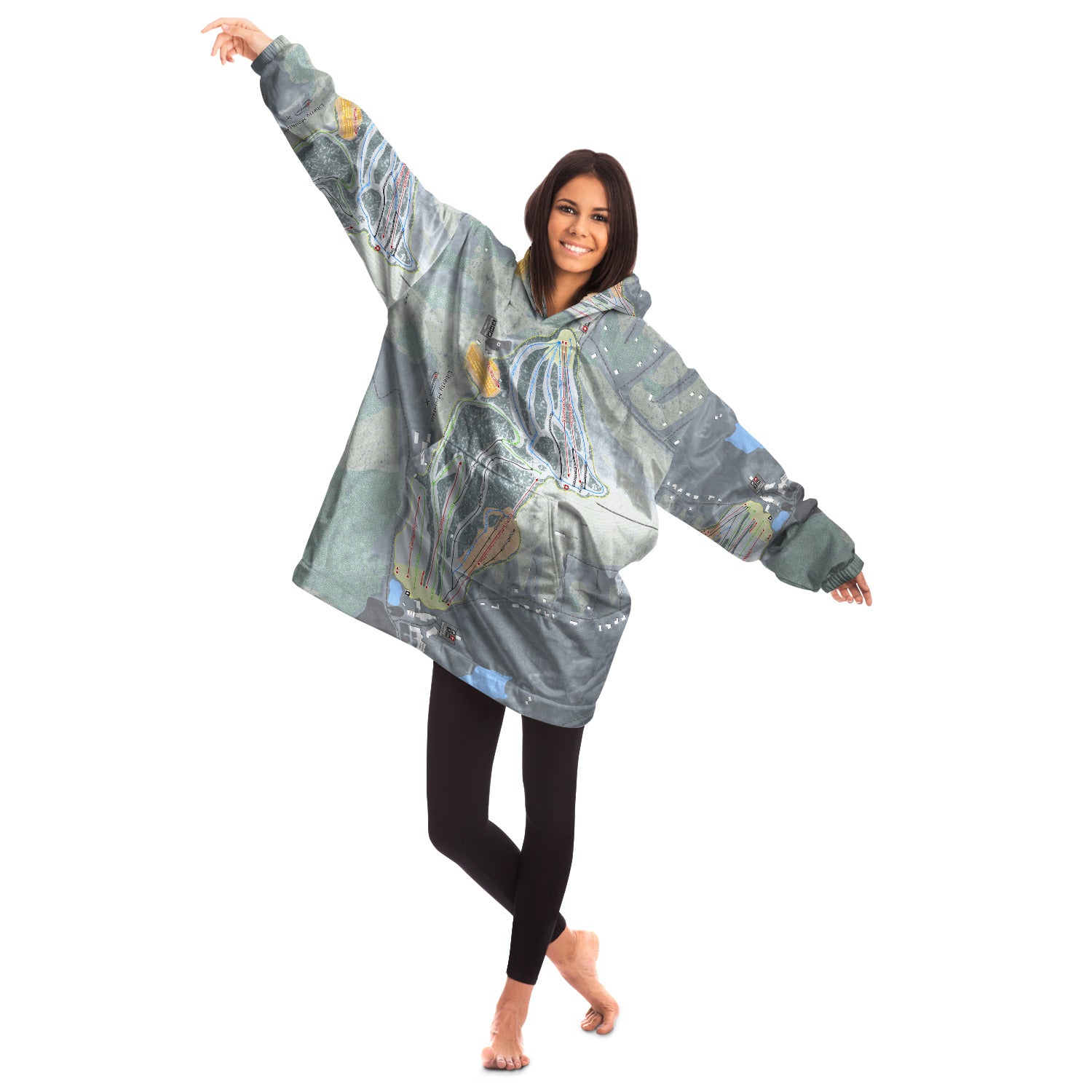 Liberty Mountain, Pennsylvania Ski Trail Map Snug Hoodie