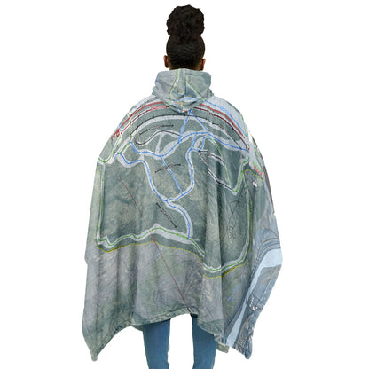Berkshire East, Massachusetts Ski Resort Map Flannel Blanket Poncho