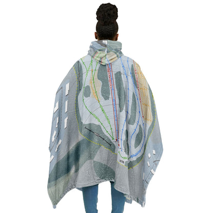 McIntyre, New Hampshire Ski Resort Map Flannel Blanket Poncho