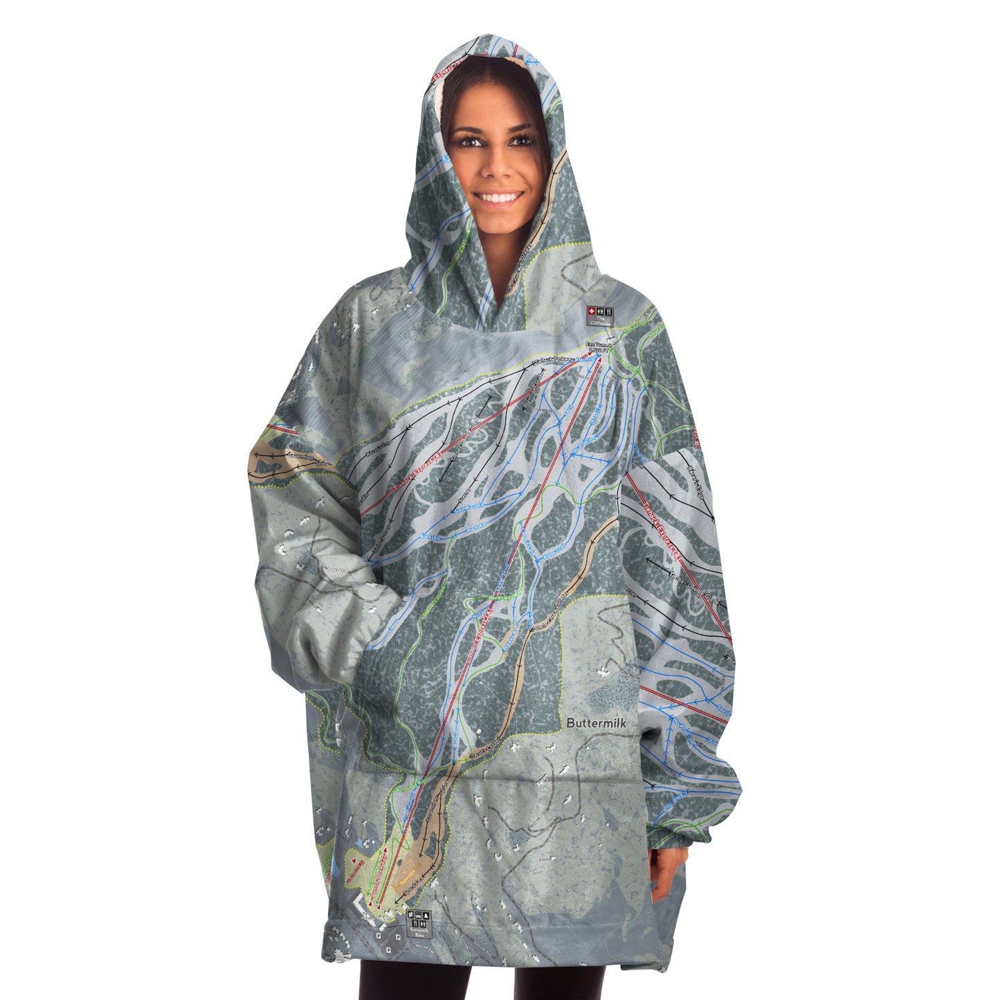 Buttermilk, Colorado Ski Trail Map - Snug Hoodie
