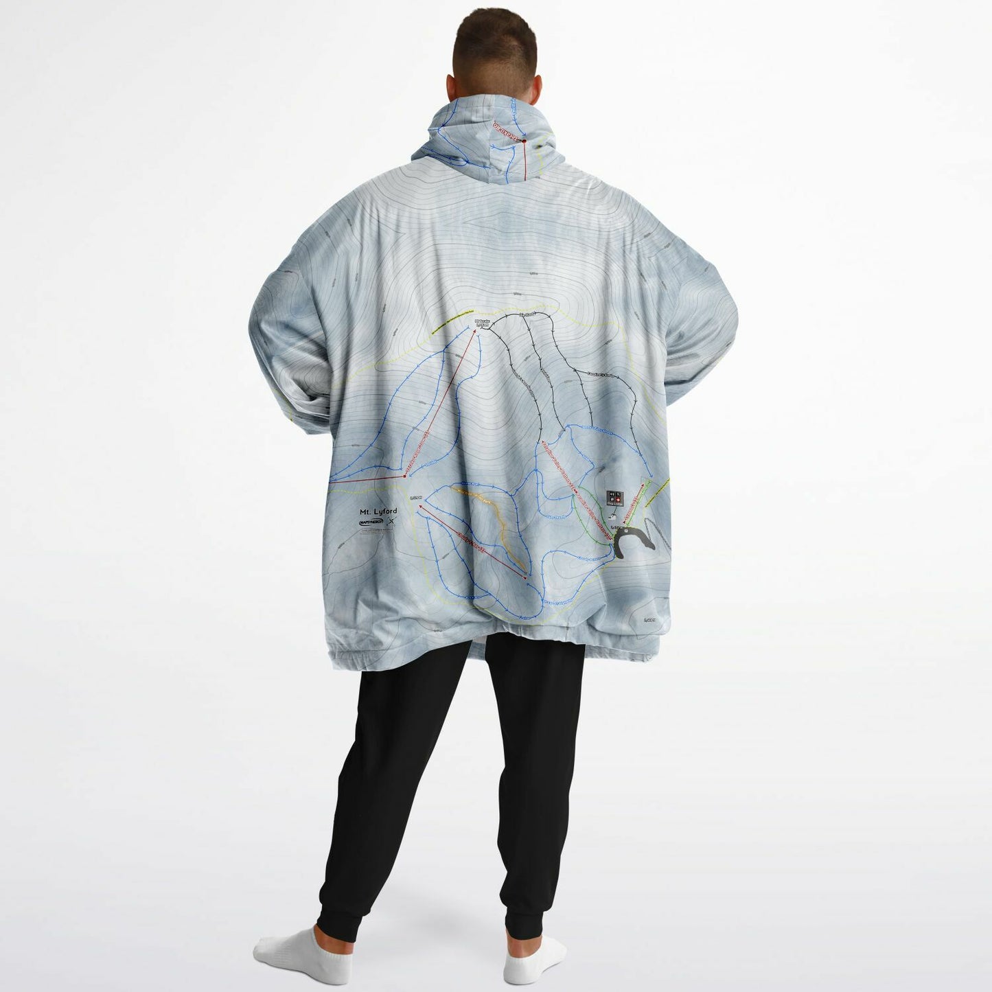 Mt Lyford, New Zealand Ski Trail Map - Snug Hoodie - Powderaddicts