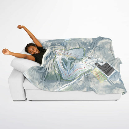 Swiss Valley, Michigan Ski Resort Map Flannel Blanket Poncho
