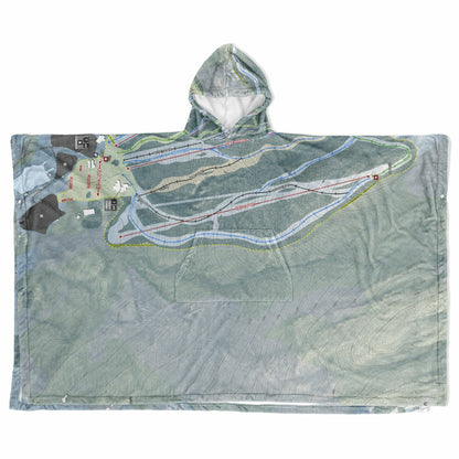 Ski Butternut, Massachusetts Ski Resort Map Flannel Blanket Poncho