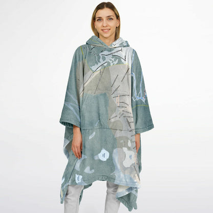 Monarch Mountain, Colorado Ski Resort Map Flannel Blanket Poncho