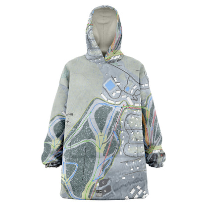 Hidden Valley, Pennsylvania Ski Trail Map Snug Hoodie - Powderaddicts