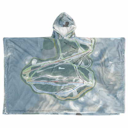 Otsego, Michigan Ski Resort Map Flannel Blanket Poncho