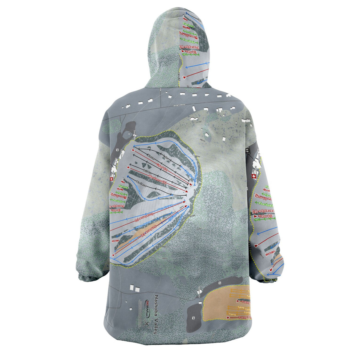 Nashoba Valley, Massachusetts Ski Trail Map Snug Hoodie