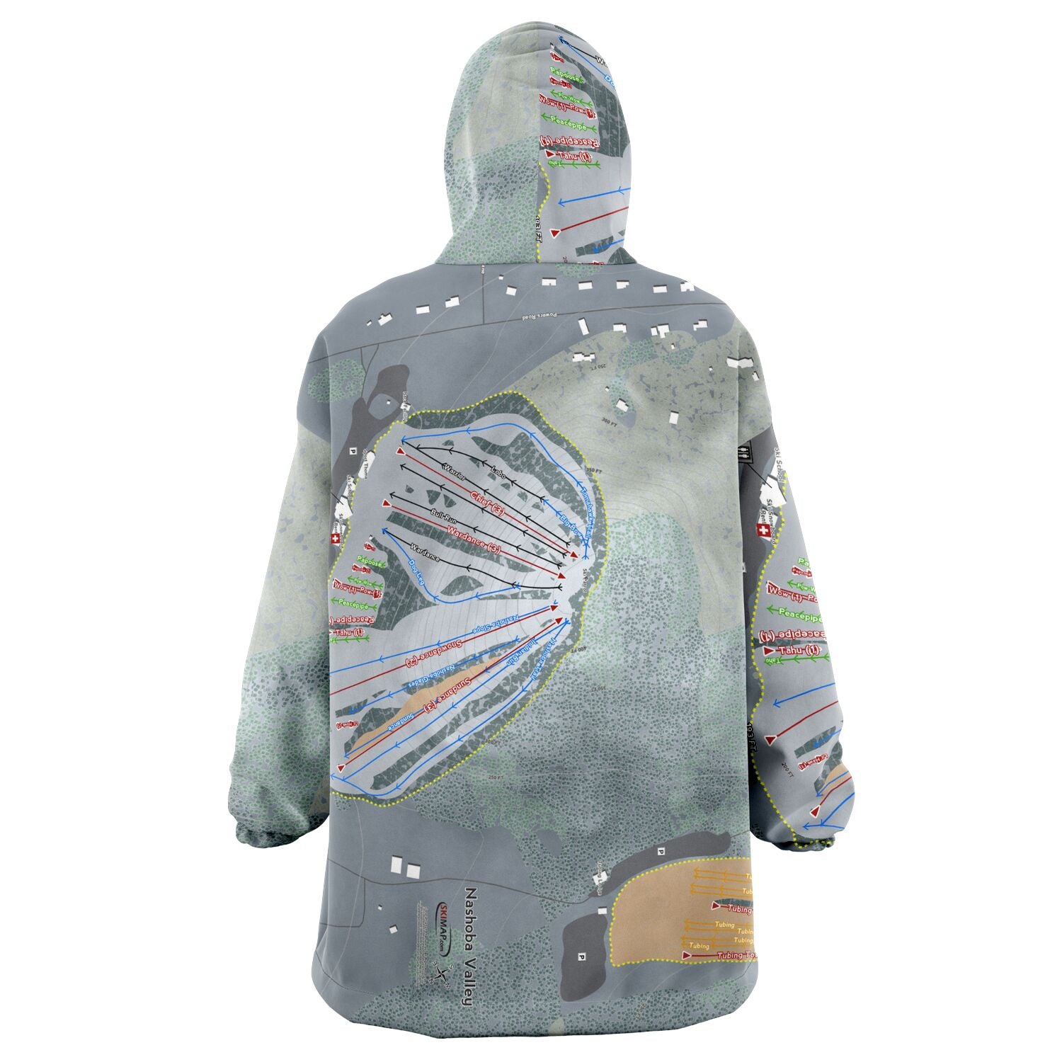 Nashoba Valley, Massachusetts Ski Trail Map Snug Hoodie