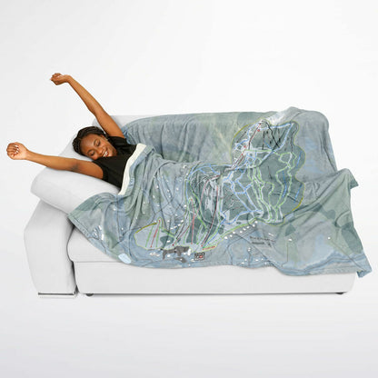 Black Mountain, New Hampshire Ski Resort Map Flannel Blanket Poncho