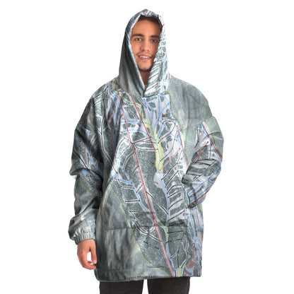 Aspen Mountain, Colorado Ski Trail Map Snug Hoodie - Powderaddicts