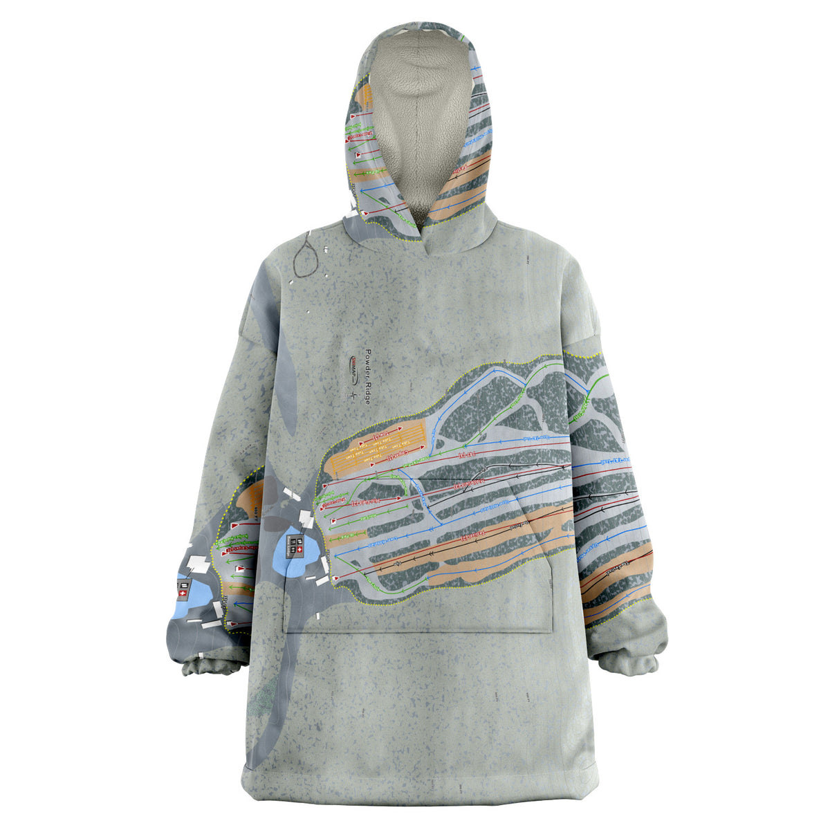 Powder Ridge, Connecticut Ski Trail Map - Snug Hoodie