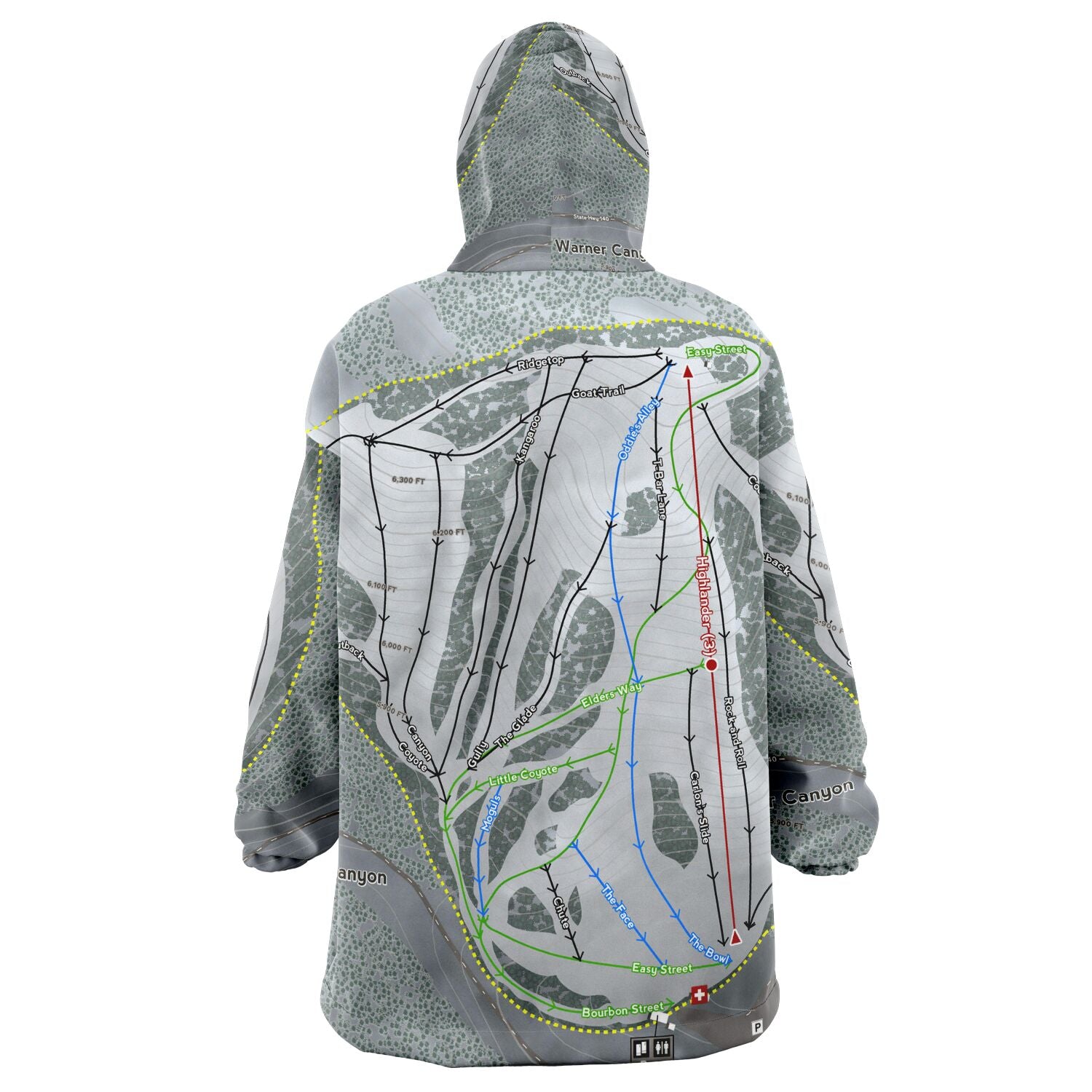 Warner Canyon, Oregon Ski Trail Map Snug Hoodie