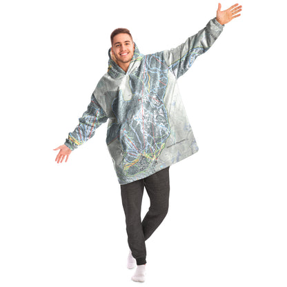Whitefish Mountain, Montana Ski Trail Map - Snug Hoodie - Powderaddicts