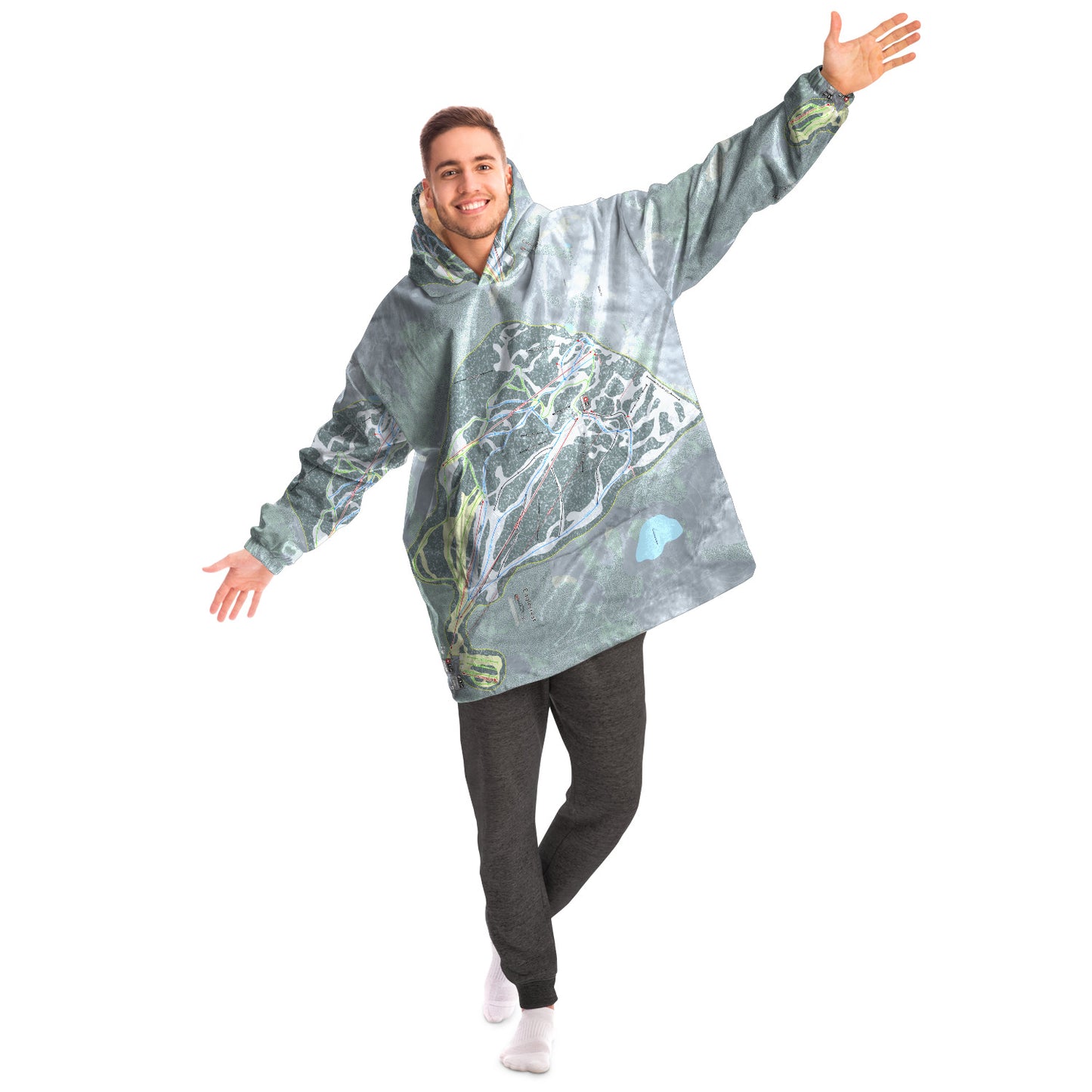 Eaglecrest, Alaska Ski Trail Map Snug Hoodie