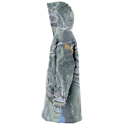 Bousquet Mountain, Massachusetts Ski Trail Map Snug Hoodie