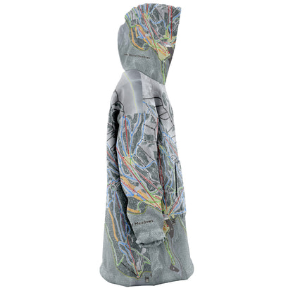 Mt. Hood Meadows, Oregon Ski Trail Map - Snug Hoodie - Powderaddicts