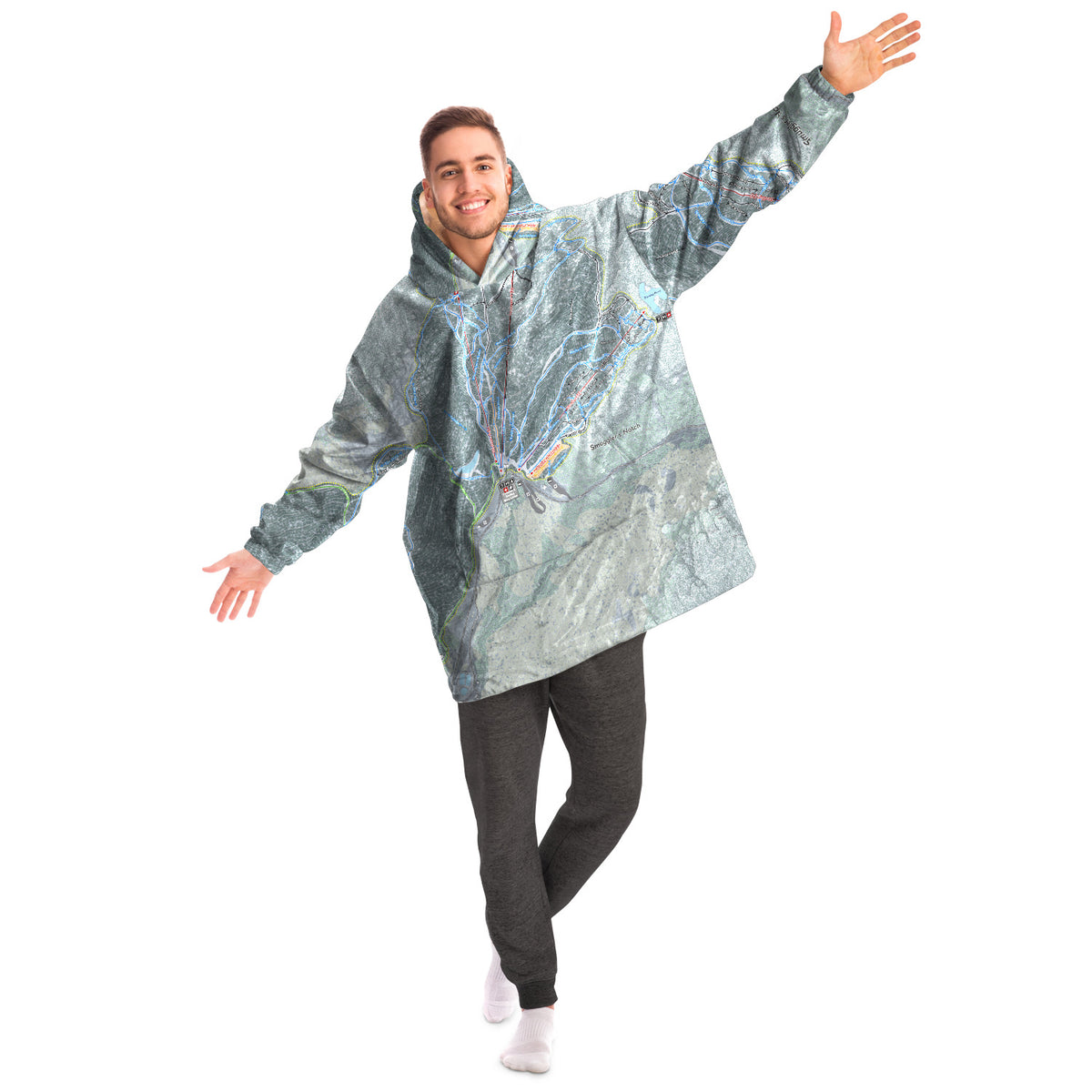 Smuggler&#39;s Notch, Vermont Ski Trail Map - Snug Hoodie