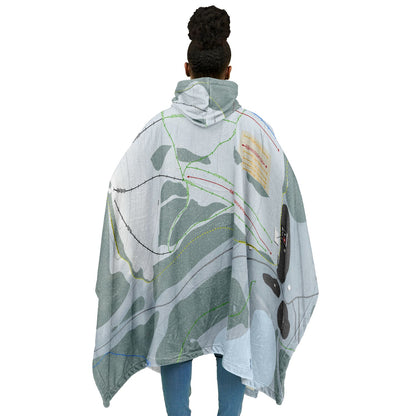Soda Springs, California Ski Resort Map Flannel Blanket Poncho