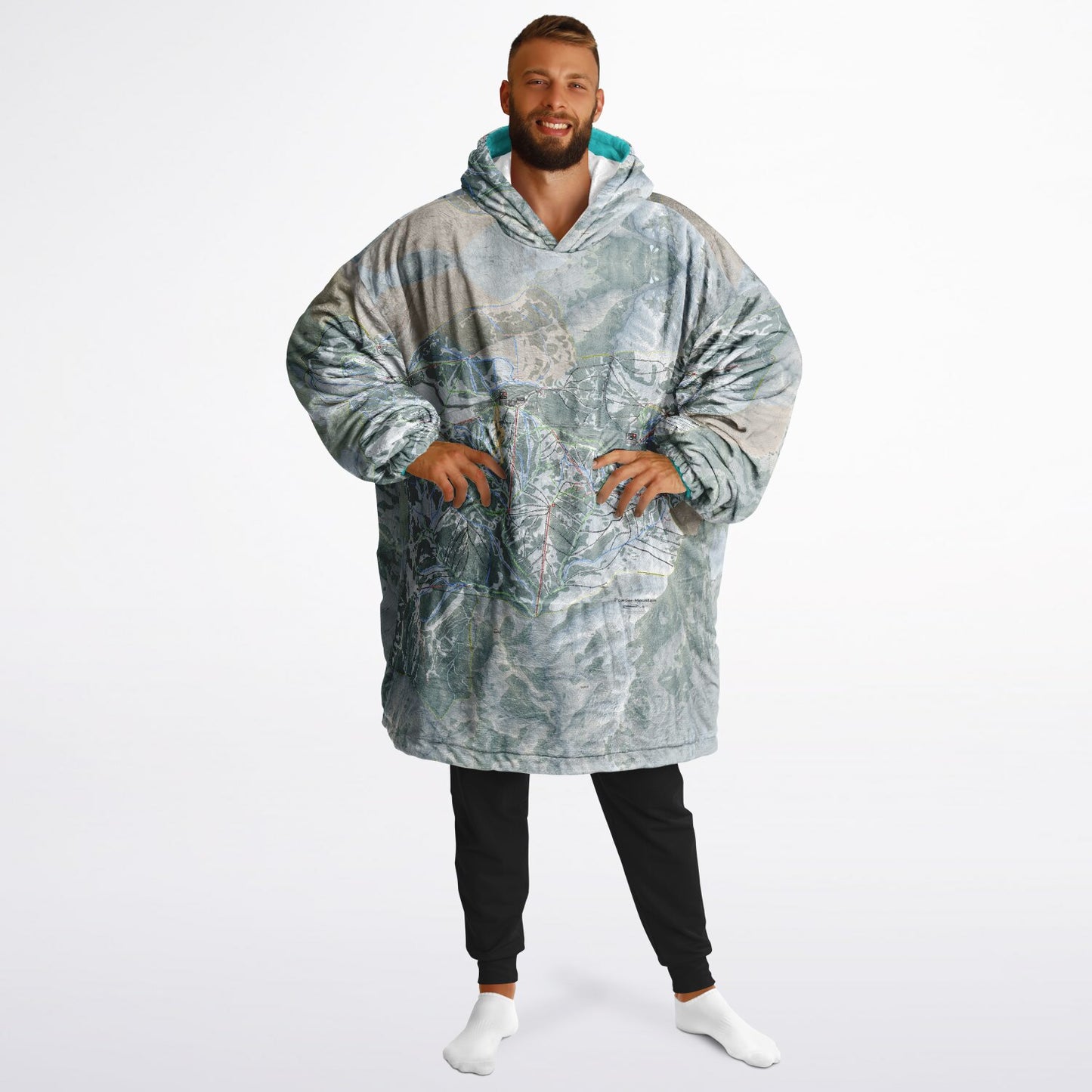 Powder Mountain, Utah Ski Resort Map Reversible Snug Hoodie