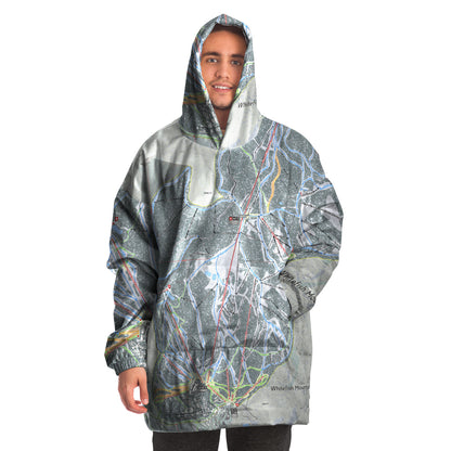 Whitefish Mountain, Montana Ski Trail Map - Snug Hoodie - Powderaddicts