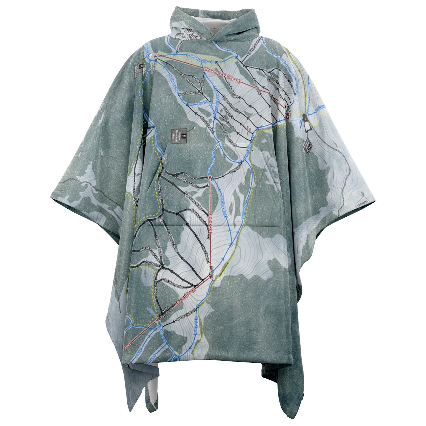 Mount Hotham, Australia Ski Resort Map Flannel Blanket Poncho - Powderaddicts