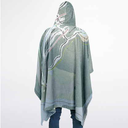 Mont Chalco, Quebec Ski Resort Map Flannel Blanket Poncho