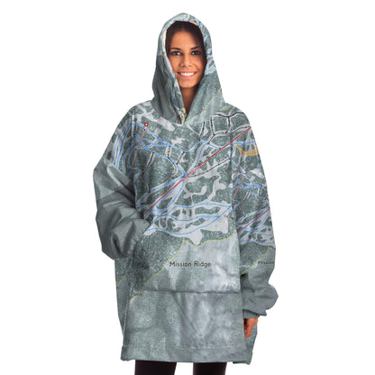 Mission Ridge, Washington Ski Trail Map - Snug Hoodie - Powderaddicts