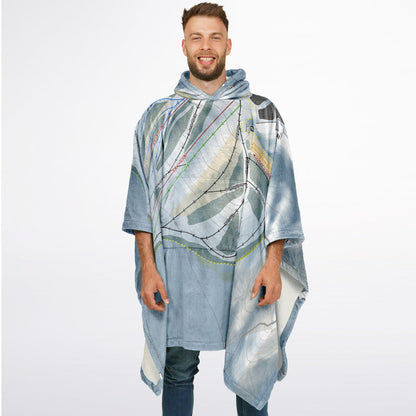 Treetops, Michigan Ski Resort Map Flannel Blanket Poncho