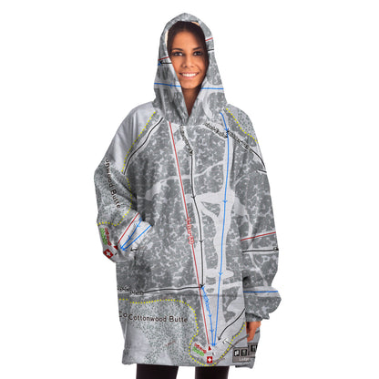 Cottonwood Butte, Idaho Ski Trail Map Snug Hoodie