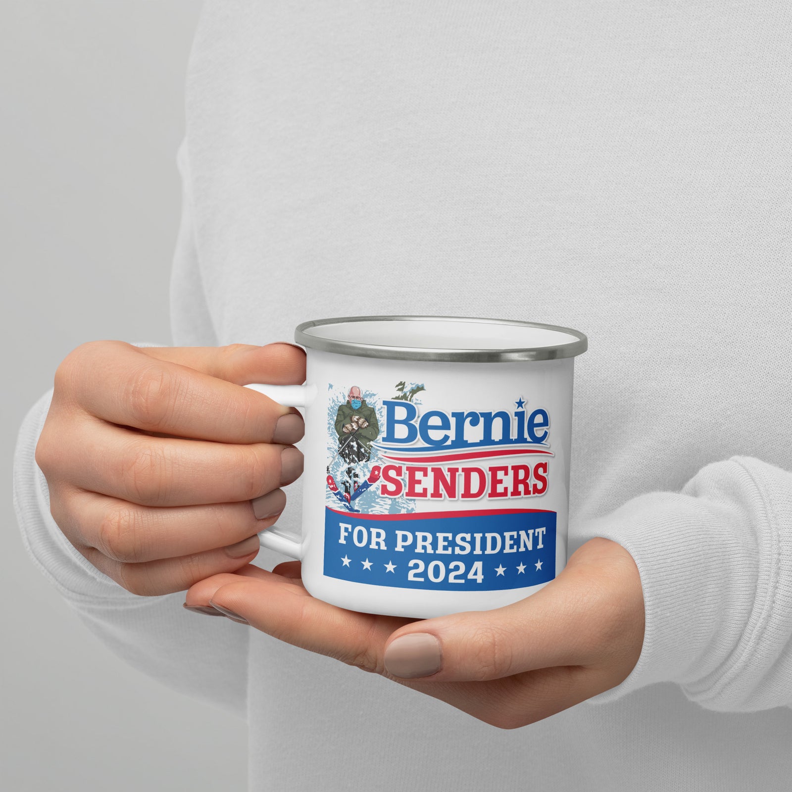 Bernie Senders For President 2024 Enamel Mug