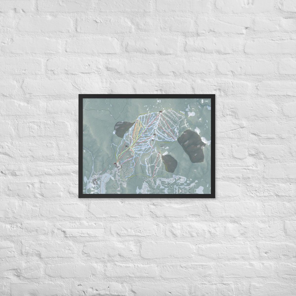 Northstar, California Ski Resort Map Framed Matte Paper Print