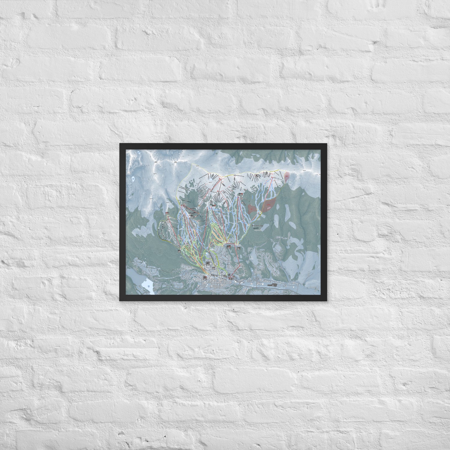 Breckenridge, Colorado Ski Resort Map Framed Matte Paper Print