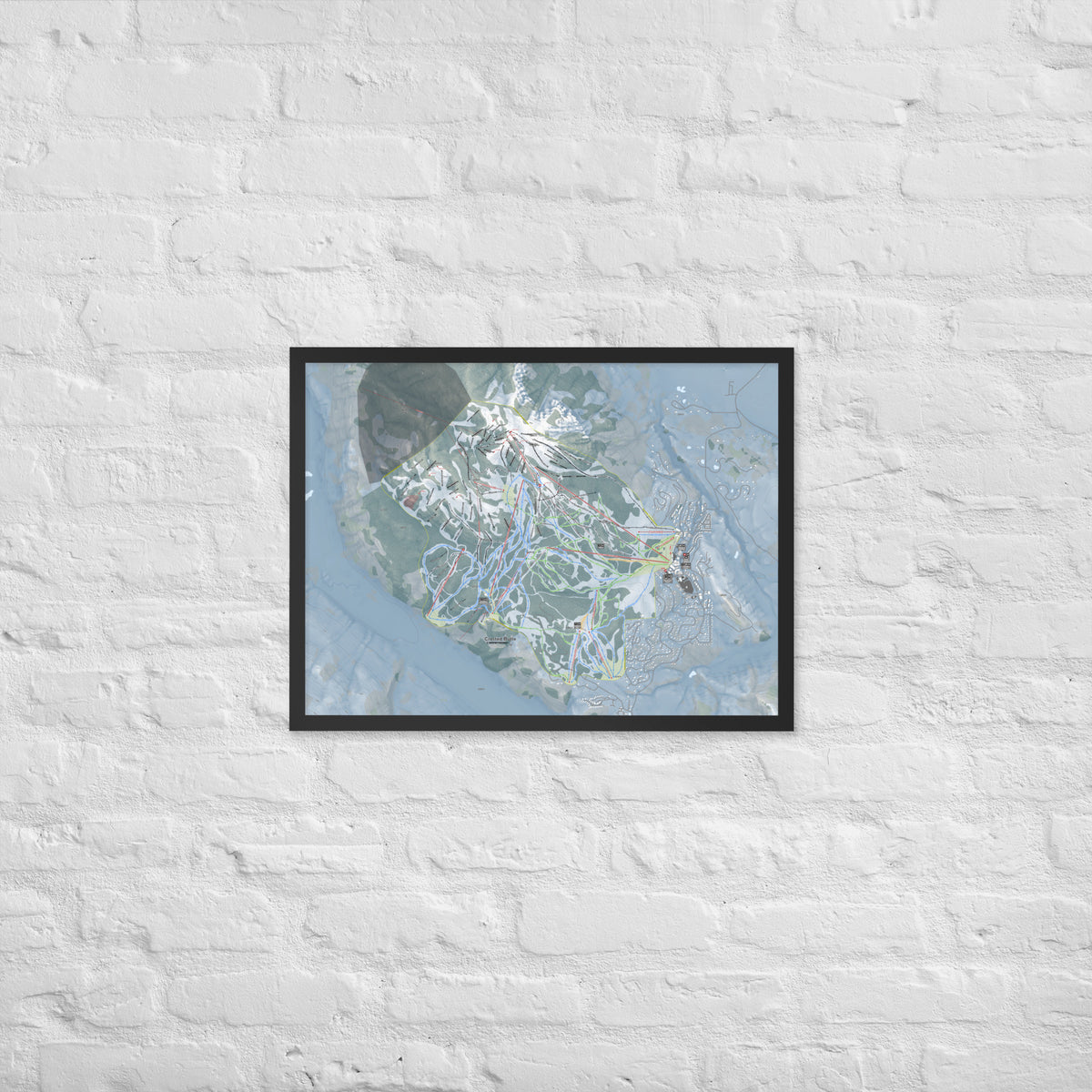 Crested Butte, Colorado Ski Resort Map Framed Matte Paper Print