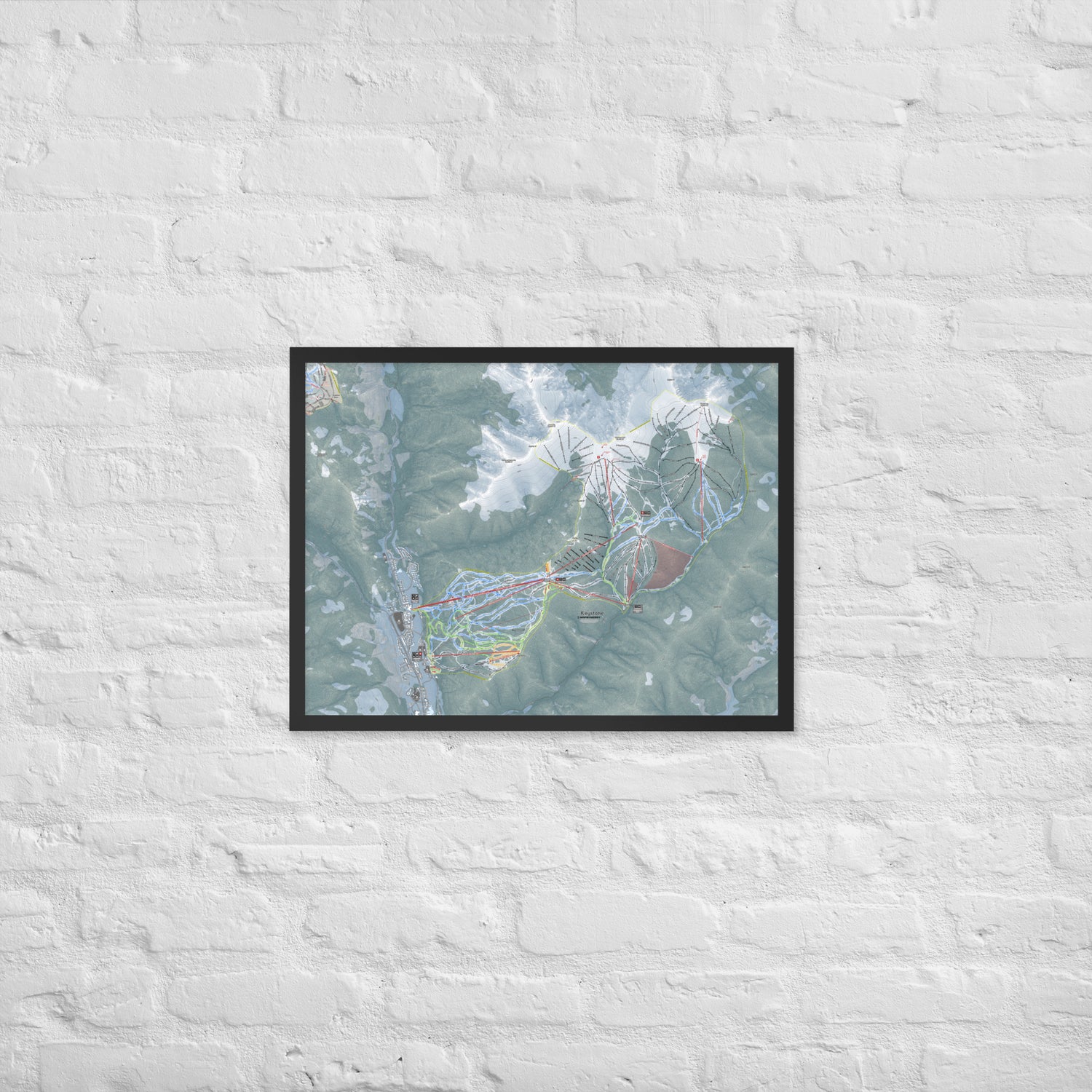 Keystone, Colorado Ski Resort Map Framed Matte Paper Print